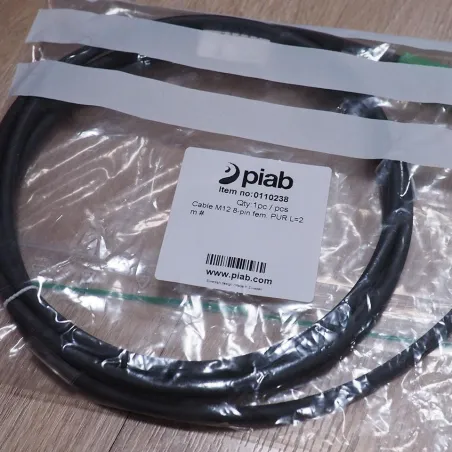 Kabel M12 8-Pin Żeński Pur 2M Piab 0110238
