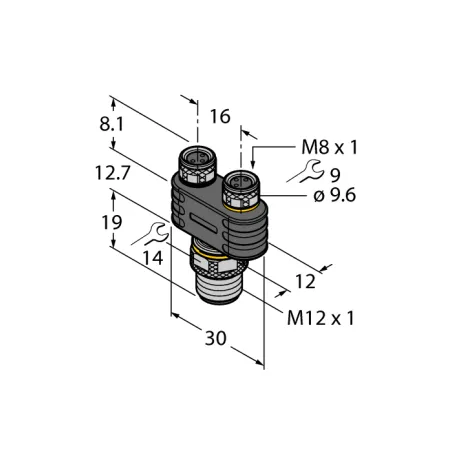 Trójnik Sygnałowy 2-Drogowy Typ Y Koncentrator Turck Yb2-Fsm4.4-2Pkg3M
