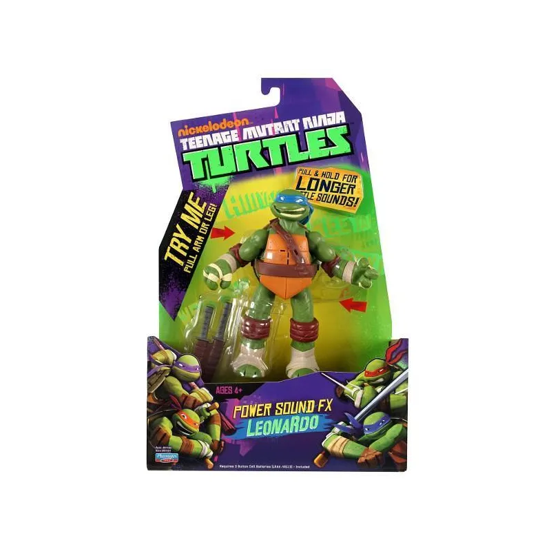 FIGURKA WOJOWNICZE ŻÓŁWIE NINJA LEONARDO Z DŹWIĘKIEM 15 CM PLAYMATES TOYS