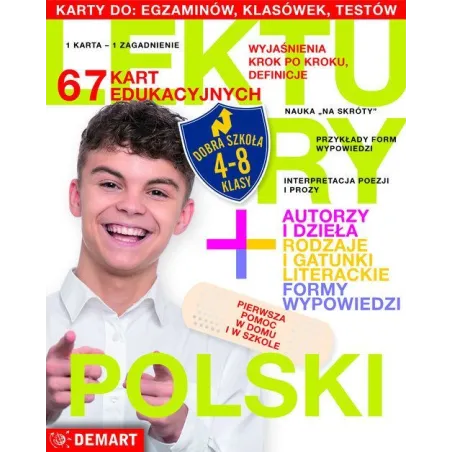 Polski Lektury 4-8 Klasa. 67 Kart Edukacyjnych