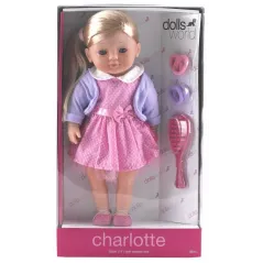 Lalka Charlotte W Sukience W Kropki + Szczotka I Gumki Dolls World 38 Cm