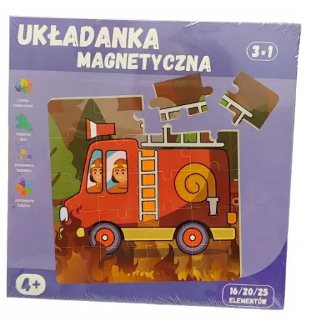 Układanka Magnetyczna Pojazdy 3W1 Puzzle 61 Elementów 4+ Układanka Magnetyczna Pojazdy 3W1 Puzzle 61 Elementów 4+
