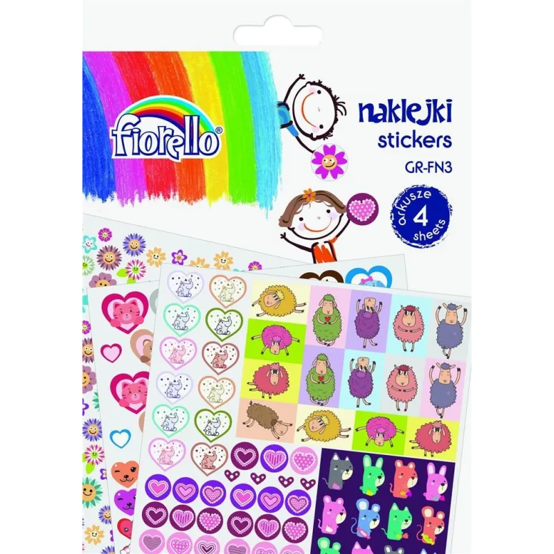 NAKLEJKI FIORELLO DLA DZIEWCZYNKI 4 ARKUSZE
