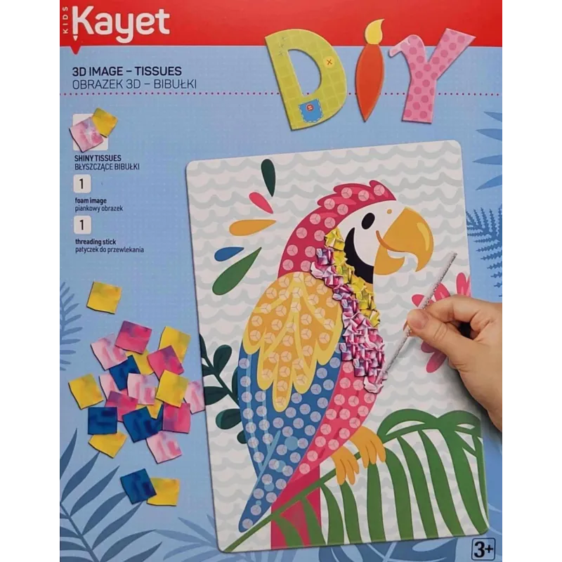 ZESTAW KREATYWNY OBRAZEK 3D BIBUŁKI 3+
