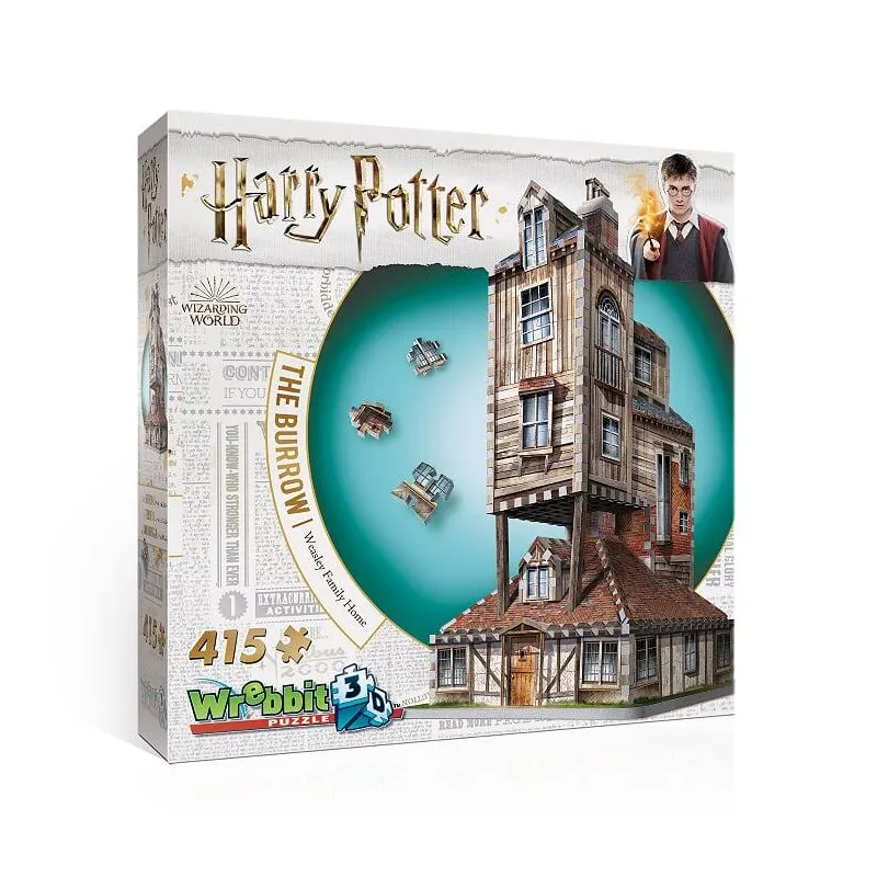 HARRY POTTER THE BURROW WEASLEY FAMILY HOME PUZZLE 3D 415 ELEMENTÓW  14+