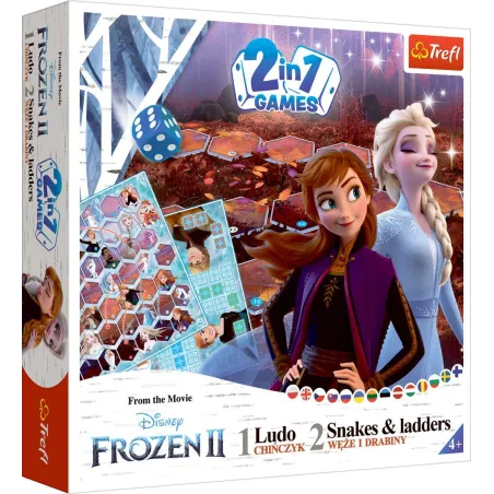 GRA PLANSZOWA 2W1 CHIŃCZYK WĘŻE I DRABINY DISNEY KRAINA LODU 2 TREFL 4+