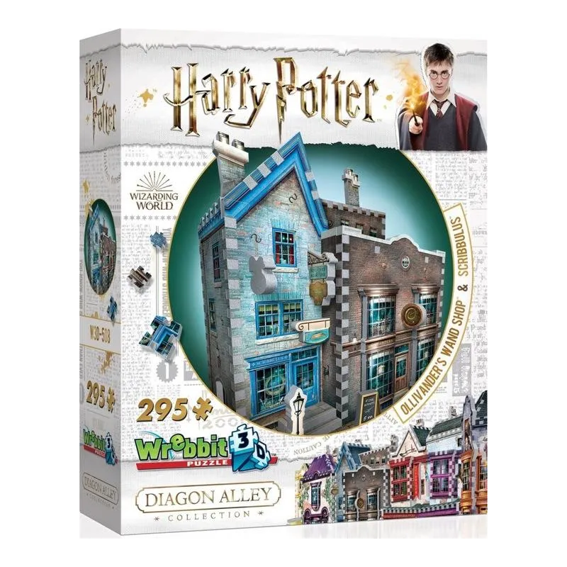 PUZZLE 3D HARRY POTTER OLLIVANDER'S WAND SHOP & SCRIBBULUS 295 ELEMENTÓW 14+