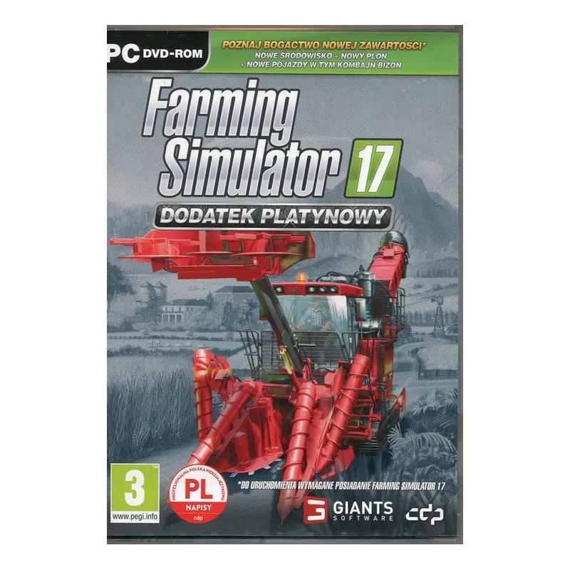 FARMING SIMULATOR 17 DODATEK PLATYNOWY PC DVD-ROM