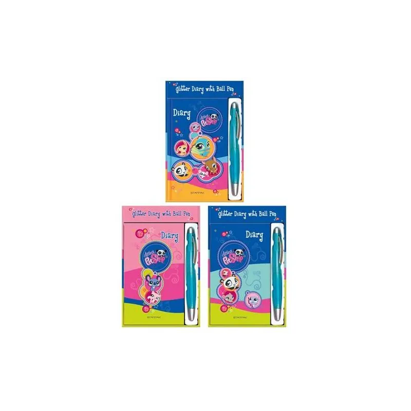 PAMIĘTNIK BROKATOWY + DŁUGOPIS LITTLEST PET SHOP