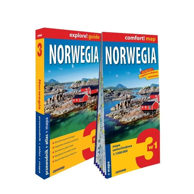 NORWEGIA 3W1 PRZEWODNIK + ATLAS + MAPA