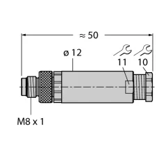 Złącze Męskie Rozbieralne M8 4-Pin Proste Bs5143-0 Turck