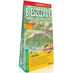 BIESZCZADY MAPA PANORAMICZNA LAMINOWANA MAPA TURYSTYCZNA 1:60 000