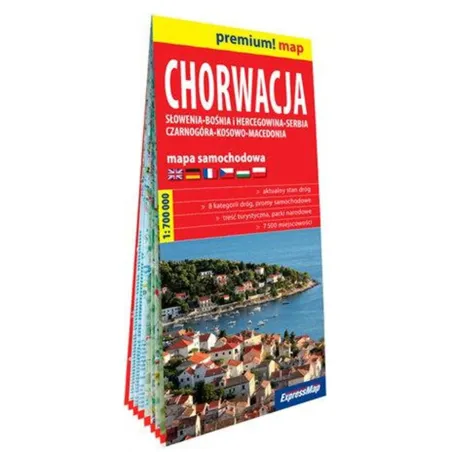 Chorwacja, Słowenia, Bośnia I Hercegowina, Serbia Czarnogóra, Kosowo, Macedonia. Mapa Samochodowa 1:650 000 Chorwacja, Słowenia, Bośnia I Hercegowina, Serbia Czarnogóra, Kosowo, Macedonia. Mapa Samochodowa 1:650 000