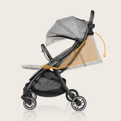 WÓZEK SPACEROWY SPACERÓWKA LIONELO JULIE ONE  + MOSKITIERA + OCIEPLACZ NA NÓŻKI + TORBA TRANSPORTOWA SZARY