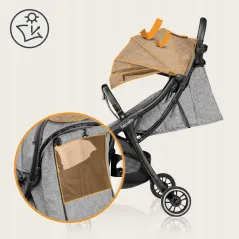WÓZEK SPACEROWY SPACERÓWKA LIONELO JULIE ONE  + MOSKITIERA + OCIEPLACZ NA NÓŻKI + TORBA TRANSPORTOWA SZARY