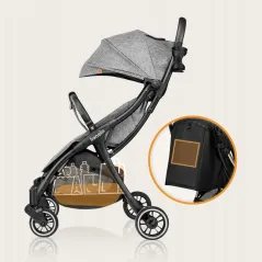 WÓZEK SPACEROWY SPACERÓWKA LIONELO JULIE ONE  + MOSKITIERA + OCIEPLACZ NA NÓŻKI + TORBA TRANSPORTOWA SZARY