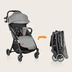 WÓZEK SPACEROWY SPACERÓWKA LIONELO JULIE ONE  + MOSKITIERA + OCIEPLACZ NA NÓŻKI + TORBA TRANSPORTOWA SZARY