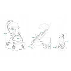 WÓZEK SPACEROWY SPACERÓWKA LIONELO JULIE ONE  + MOSKITIERA + OCIEPLACZ NA NÓŻKI + TORBA TRANSPORTOWA SZARY