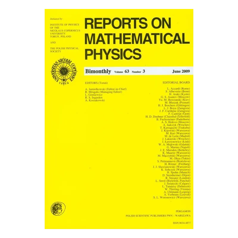 REPORTS ON MATHEMATICAL PHYSICS 63/3 2009 PERG