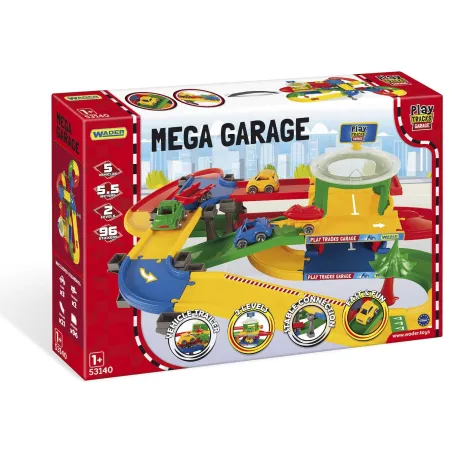 MEGA GARAŻ 2-POZIOMOWY Z TRASĄ 5,5M I 5 AUTKAMI WADER PLAY TRACKS 12M+ II GATUNEK