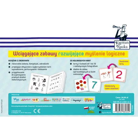 Kapitan Nauka Poznaję Liczby 35 Kart Obrazkowych I Książka 3+