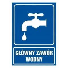 NAKLEJKA GŁÓWNY ZAWÓR WODNY FOLIA 14,8X21 CM
