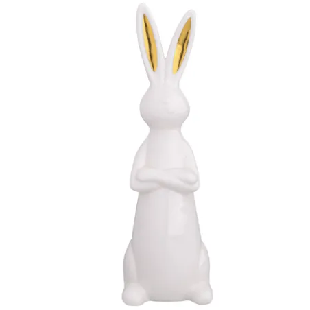 Figurka Ceramiczna Zając Ze Złotymi Uszami Altom Design 24,5 Cm