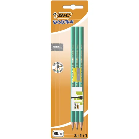 OŁÓWKI 3 SZTUKI + GUMKA + TEMPERÓWKA - BiC
