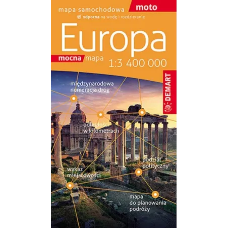 EUROPA MAPA SAMOCHODOWA 1:3400 000