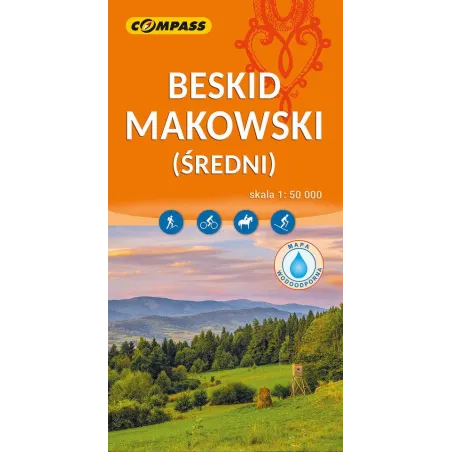 BESKID MAKOWSKI ŚREDNI MAPA LAMINOWANA 1:50 000