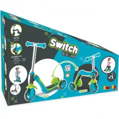 HULAJNOGA TRÓJKOŁOWA JEŹDZIK 2W1 NIEBIESKA SMOBY SWITCH 18M+ - Smoby