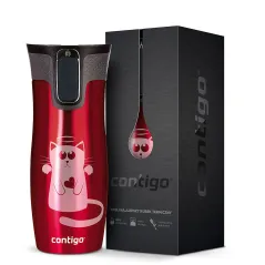 KUBEK TERMICZNY CONTIGO WEST LOOP KOT 470 ML LIMITOWANA EDYCJA - Contigo