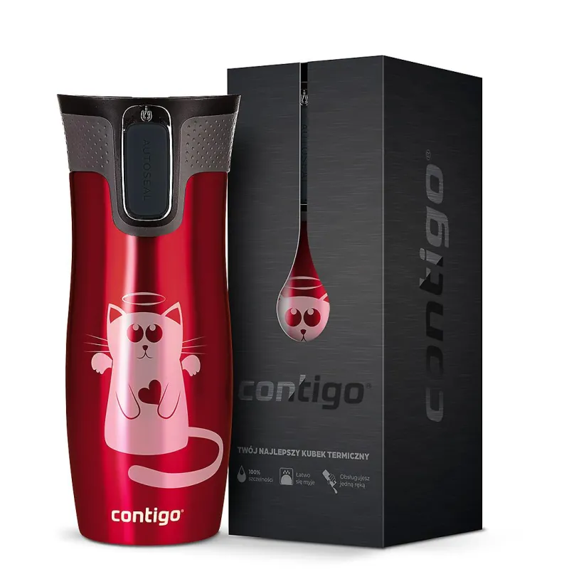 KUBEK TERMICZNY CONTIGO WEST LOOP KOT 470 ML LIMITOWANA EDYCJA - Contigo