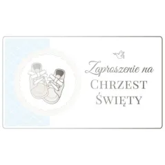ZAPROSZENIA NA CHRZEST DLA CHŁOPCA BŁĘKITNE 10 SZT Z KOPERTĄ