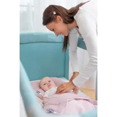 ŁÓŻECZKO TURYSTYCZNE CARETERO BASIC PLUS NIEBIESKIE DO 15 KG 1M+