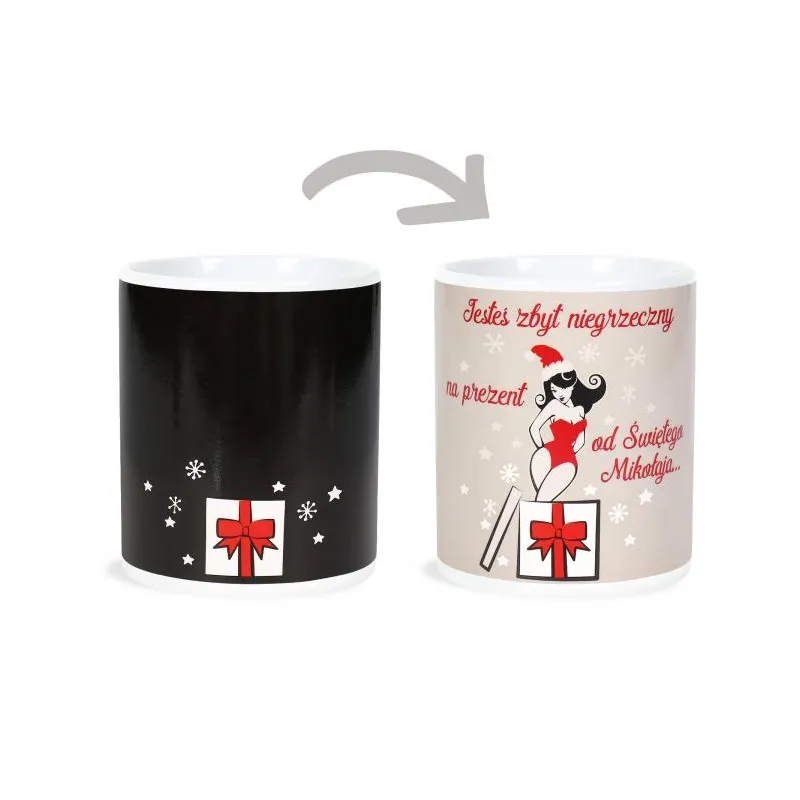 MAGICZNY KUBEK CERAMICZNY JESTEŚ ZBYT NIEGRZECZNY NA PREZENT OD ŚWIĘTEGO MIKOŁAJA 310 ML - Albi