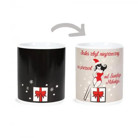 Magiczny Kubek Ceramiczny  Jesteś Zbyt Niegrzeczny Na Prezent Od Świętego Mikołaja 310 Ml
