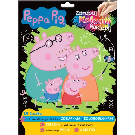 Peppa Pig. Zdrapuj koloruj naklejaj