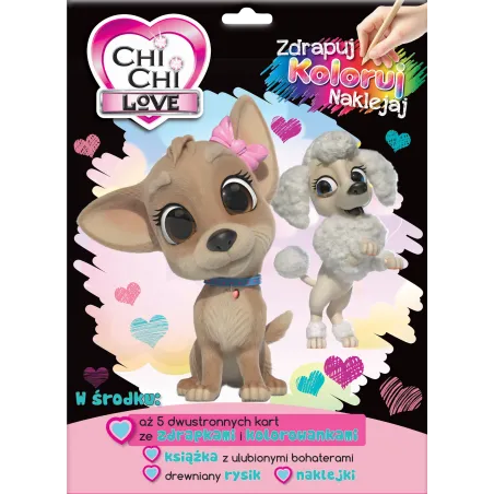 Chi Chi Love. Zdrapuj koloruj naklejaj