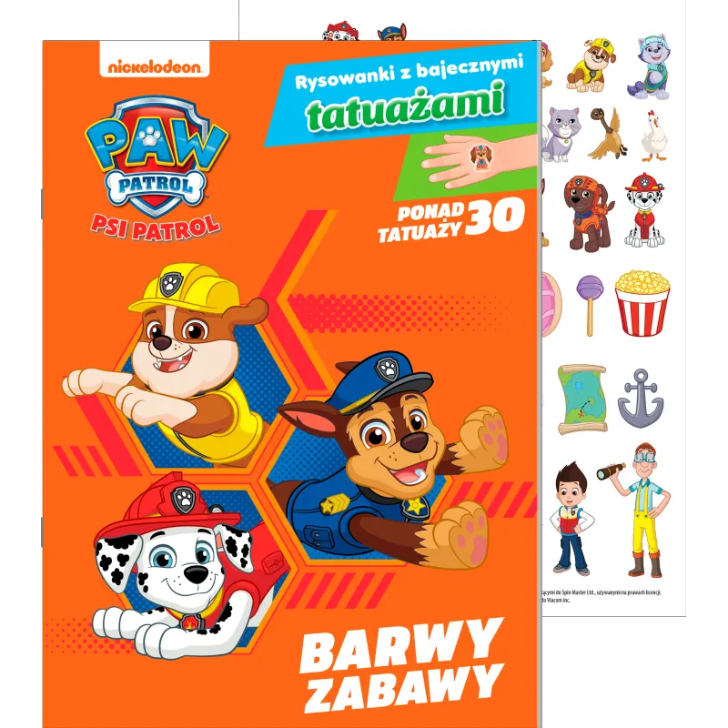 PSI PATROL. BARWY ZABAWY. RYSOWANKI Z BAJECZNYMI TATUAŻAMI