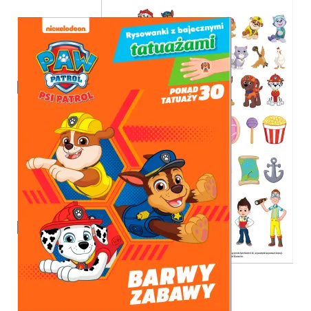 PSI PATROL. BARWY ZABAWY. RYSOWANKI Z BAJECZNYMI TATUAŻAMI
