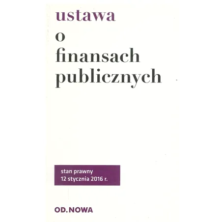 Ustawa O Finansach Publicznych