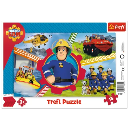 PUZZLE RAMKOWE STRAŻAKA SAM 15 ELEMENTÓW TREFL 3+