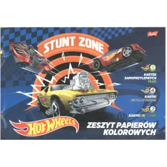 ZESZYT PAPIERÓW KOLOROWYCH A4 11 KARTEK HOT WHEELS - St. Majewski
