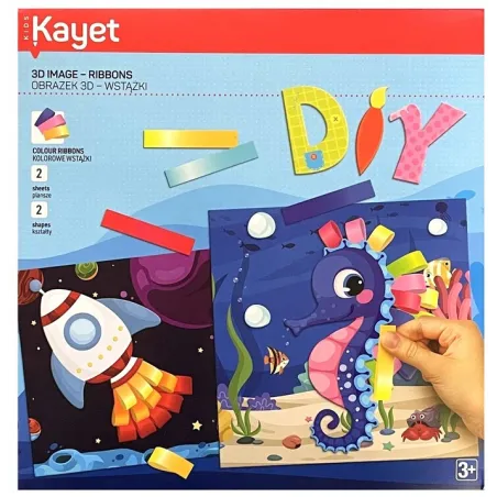 Wyklejanki Diy Obrazek 3D Wstążki Zestaw Kreatywny 3+ Wyklejanki Diy Obrazek 3D Wstążki Zestaw Kreatywny 3+