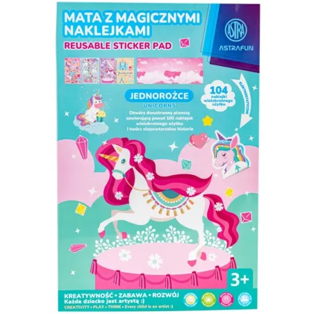MATA Z MAGICZNYMI NAKLEJKAMI JEDNOROŻCE ASTRA 3+