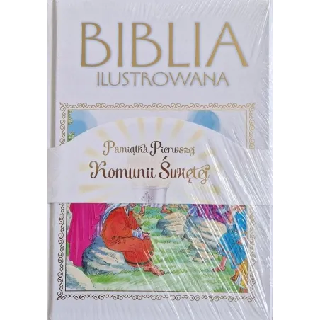 PAMIĄTKA PIERWSZEJ KOMUNII ŚWIĘTEJ + BIBLIA ILUSTROWANA. PAKIET