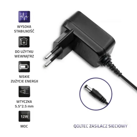 Qoltec Zasilacz Wtyczkowy Sieciowy 9W 9V 1A Wtyk 5.5/2.1 Mm