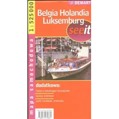 Belgia Holandia Luksemburg. Mapa samochodowa 1:535 000