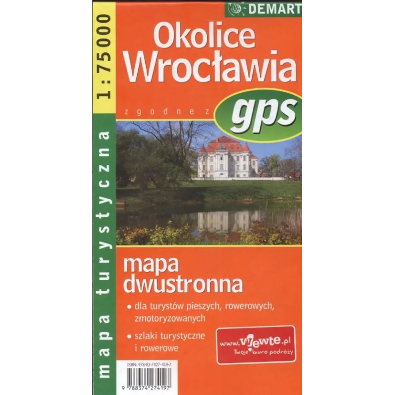 OKOLICE WROCŁAWIA MAPA TURYSTYCZNA 1:75 000